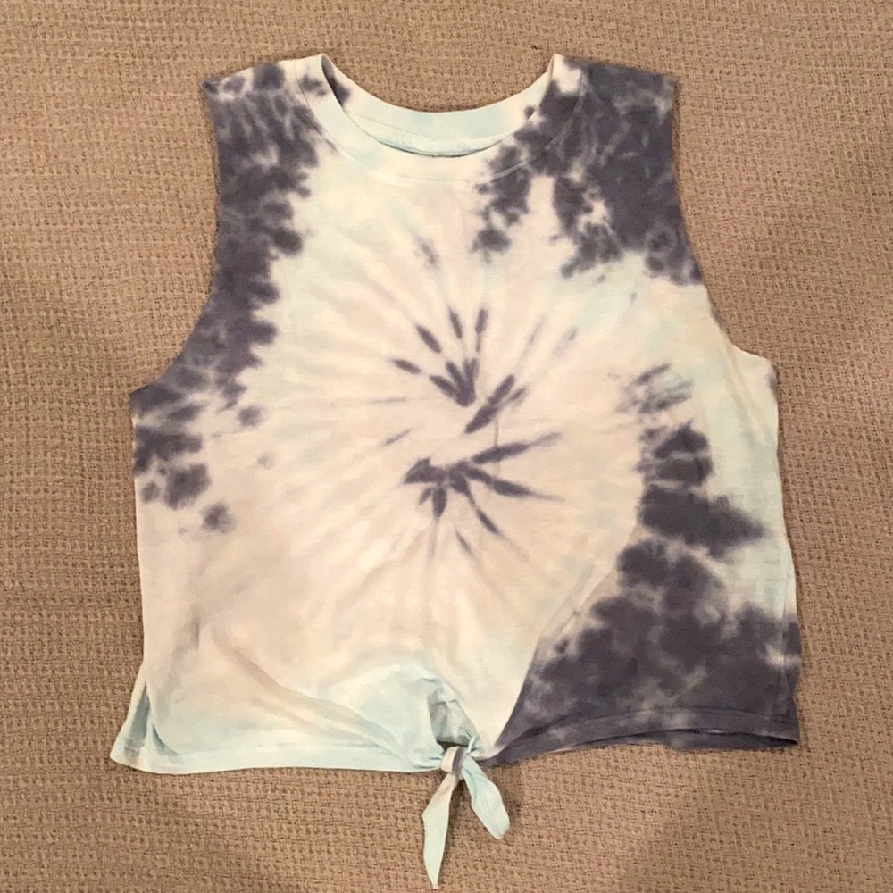 Tie dye Crop tank top with front tie